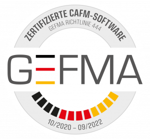 Offizielles GEFMA-Prüfziegel zur Zertifizierung von FAMOS 4.5, gültig bis September 2022