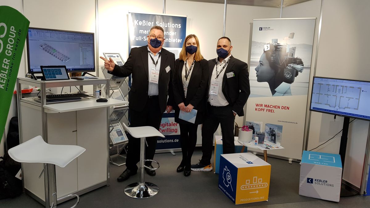 Team von Keßler und BCS am Stand der BIM world MUNICH 2021