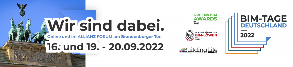 Banner der BIM TAGE Deutschland 2022 zu den verschiedenen Veranstaltungselementen