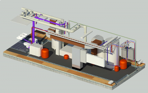 Digitaler Zwilling Future Living® Berlin: 3D-Detail der Heiz- und Wasseranlage